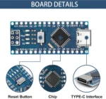 ARDUINO NANO ATmega328P / NRF24L01 + 2.4G Sans Fil  / Nano Bornier carte d'extension adaptateur / Arduino LGT8F328P – Image 2