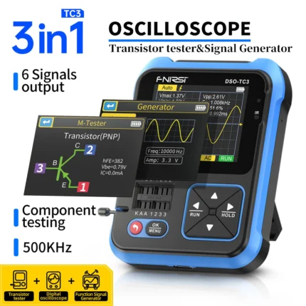 FNIRSI DSO-TC3 – Appareil 3-en-1 🎛️ Oscilloscope + LCR Testeur de Composants + Générateur de Signaux
