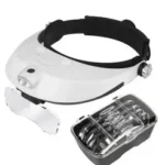 Loupe de lunettes grossissante avec lumière LED – Modèle MG81001-G Avec 5 pièces différentes