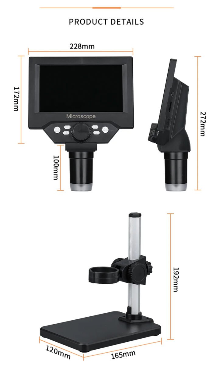 🔬 Microscope Numérique G1000 – 5.5 pouces – 10 Mégapixels – 1× à 1000× – Image 2