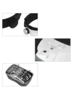 Loupe de lunettes grossissante avec lumière LED – Modèle MG81001-G Avec 5 pièces différentes – Image 6