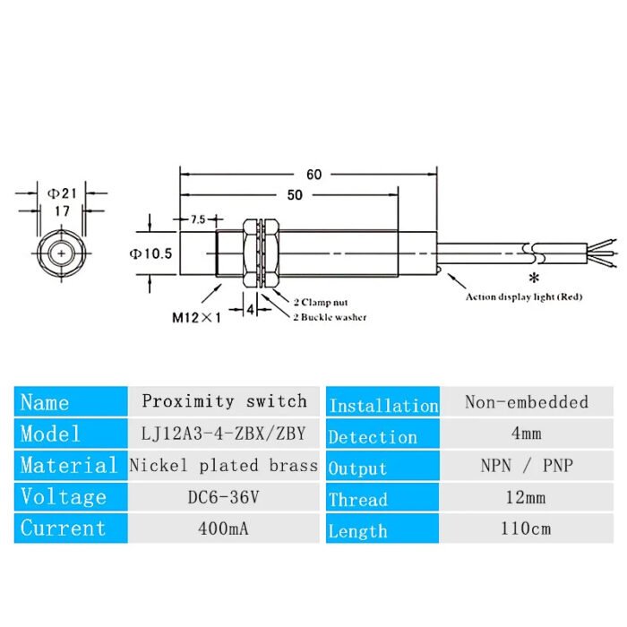 Capteurs de proximité inductifs LJ12A3-4 (NPN / PNP, NO / NC, DC 6-36V, Ø12mm, 4mm) Détection Métallique Sans Contact – Image 5