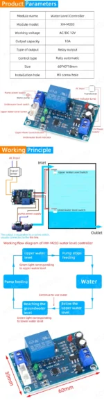Contrôleur de Pompe de Niveau d’Eau 💧 Automatique Module XH-M203 – Image 8