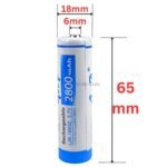 Pile au Lithium 18650 Rechargeable 3.7V – 2200 mAh / 2800 mAh – Tête plate, Tête bouton ou Avec connecteur – Image 8