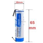 Pile au Lithium 18650 Rechargeable 3.7V – 2200 mAh / 2800 mAh – Tête plate, Tête bouton ou Avec connecteur – Image 6