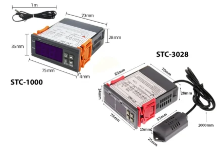 Contrôleurs de Température STC-1000 ET STC-3028 – Température & Humidité  12V / 24V / 220V