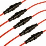 Porte-fusible à vis avec câble – 5×20 mm / 6×30 mm – 250V – 22 AWG