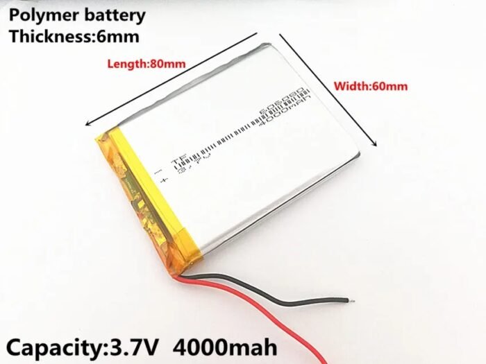 Batterie Li-ion Polymère🔋 606080 – 3.7V – 4000mAh – Image 2
