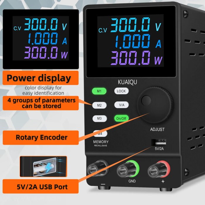 Alimentation de labo SPPS3010D (30V / 10A) – Écran couleur (Black) – Image 2