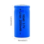 🔋 Pile Rechargeable UltraFire 16340 3.7V 2000mAh – Image 2