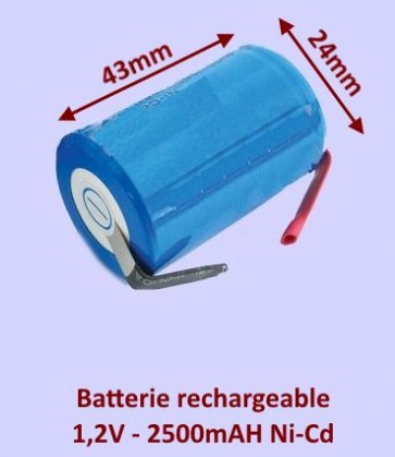 Batterie Rechargeable🔋Ni-Cd 1.2V 2500mAh