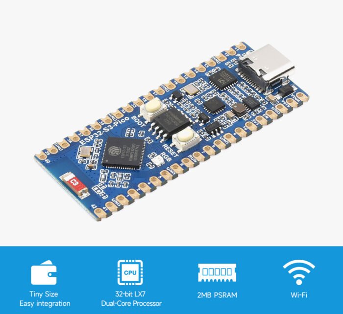 ESP32-S3, carte de développement Wi-Fi 2,4 GHz, processeur double cœur avec fréquence jusqu'à 240 MHz – Image 1