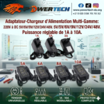 Adaptateur Chargeur d'alimentation  220V 2A 3A 5A 8A  à DC5V  9V 12V 20V 24V 36V 48V