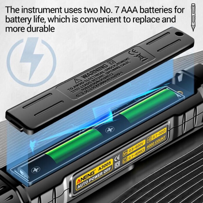ANENG A3005B – Stylo Multimètre Intelligent & Testeur de Séquence de Phases – Image 2