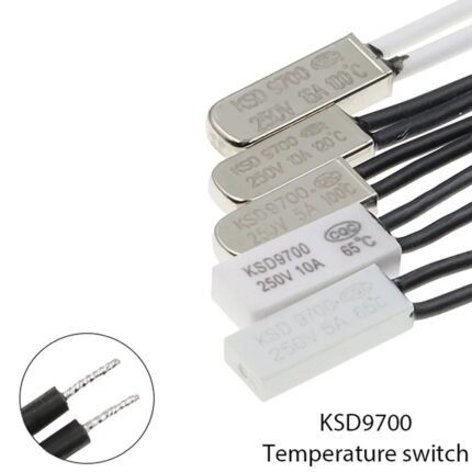 Thermostat Fusible🌡️KSD9700 – NC/NO – 250V 5A – 40°C à 155°C