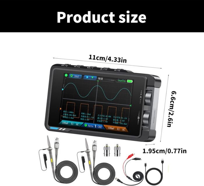 FNIRSI® DS215H – Oscilloscope numérique portable 2 en 1 avec générateur de signaux – Image 2