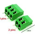 Connecteur de Bornier à Vis – 2P et 3P – Pas 1,8 cm