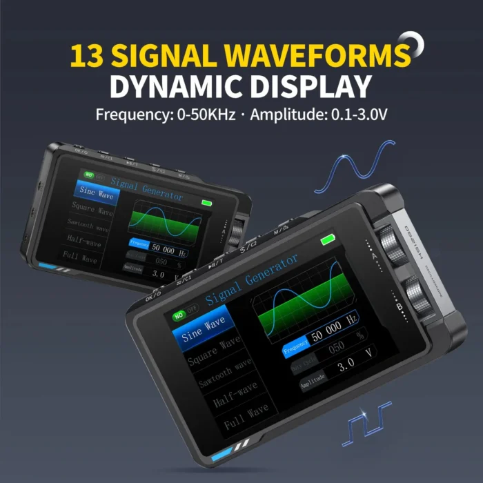 FNIRSI® DS215H – Oscilloscope numérique portable 2 en 1 avec générateur de signaux – Image 3