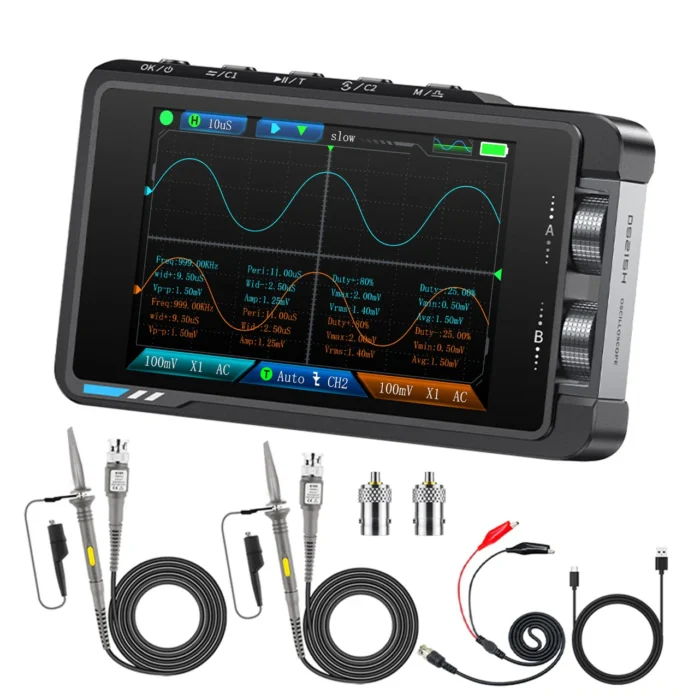 FNIRSI® DS215H – Oscilloscope numérique portable 2 en 1 avec générateur de signaux – Image 8