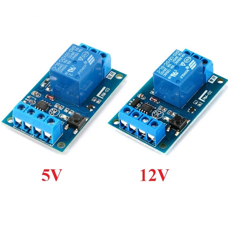 1 Module Relais Bistable⚡ 5V / 12V / 24V – à Bouton Unique – Image 1