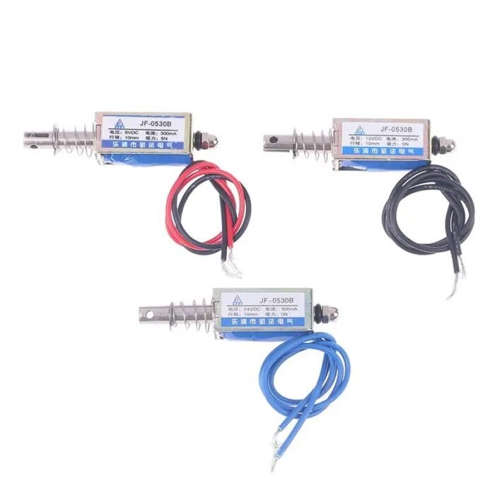 Électroaimant 🧲Solénoïde Linéaire JF-0530B (6V / 12V / 24V DC) – Image 2