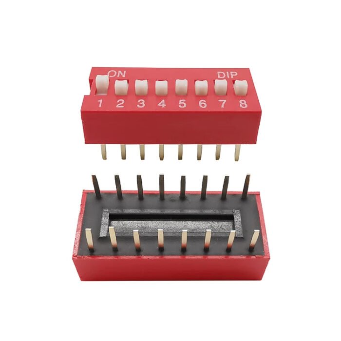 Interrupteur DIP 🔴 à Glissière (1 à 12 Bits – Rouge) – Image 2