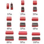 Interrupteur DIP 🔴 à Glissière (1 à 12 Bits – Rouge) – Image 3
