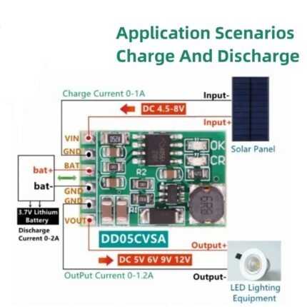 Module de charge de batterie🔋au lithium solaire 5V/12V (avec élévateur)