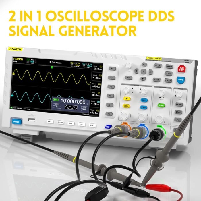 Oscilloscope Générateur de signaux FNIRSI 1014D 2 en 1 DDS, 2 canaux Bande passante 100 MHz – Image 8