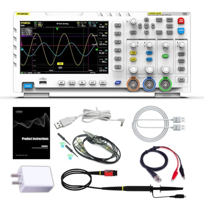 Oscilloscope Générateur de signaux FNIRSI 1014D 2 en 1 DDS, 2 canaux Bande passante 100 MHz – Image 1