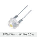 Lampe LED Super Brillante Transparent Chapeau de Paille, F8, 8mm, 0.5W – Image 6