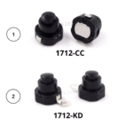 Interrupteur bouton rond noir – ON/OFF – 10×10mm