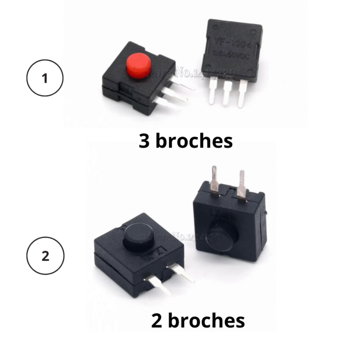 Bouton ON/OFF 🔘 12×12 mm – à broches – Image 1