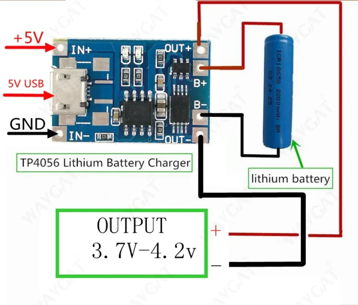 TP4056 Module Chargeur de Batterie Au Lithium 18650 5V 1A MICRO USB – Image 2