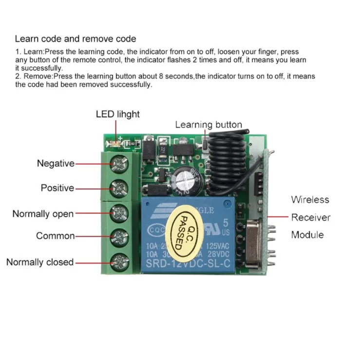 module relais émetteur-récepteur rf RF 433 Mhz – Image 2