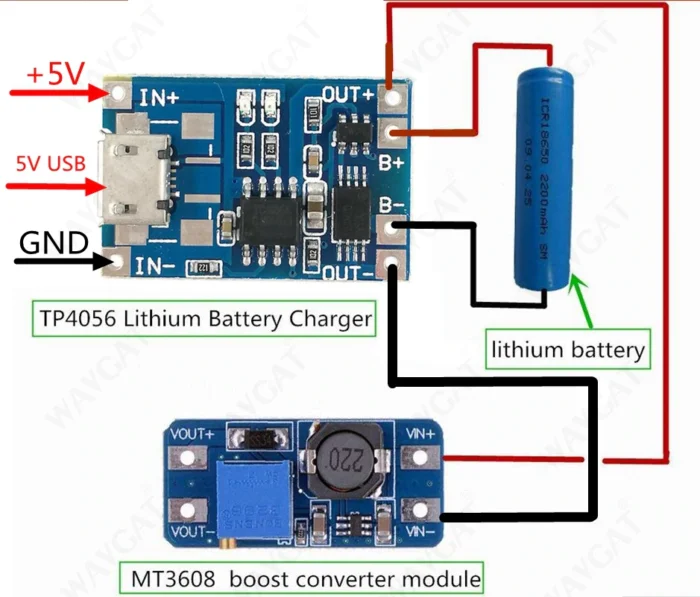 TP4056 Module Chargeur de Batterie Au Lithium 18650 5V 1A MICRO USB – Image 3