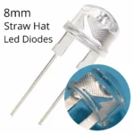 Lampe LED Super Brillante Transparent Chapeau de Paille, F8, 8mm, 0.5W – Image 3