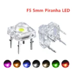 LED Piranha F5 5mm, 4 broches