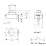 Switch for Electric Torch White On Off Mini Push Button 1208YD 12*8MM DC 30V 1A – Image 3