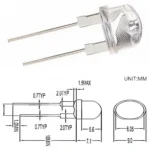 Lampe LED Super Brillante Transparent Chapeau de Paille, F8, 8mm, 0.5W – Image 2