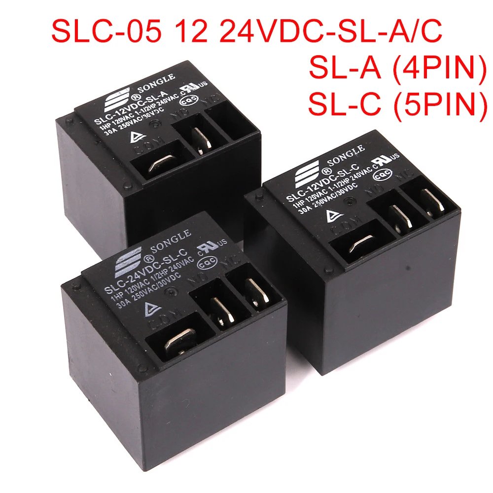 2 Relais de Puissance SLC – 30A (5V / 12V / 24V – SL-A 4 Pins & SL-C 5 Pins) – Image 1