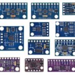 Modules CPTEUR IMU, Accéléromètres, Gyroscopes et Magnétomètres  : HW-664 (LIS3DSH), GY-50 (L3G4200D), GY-61 (ADXL335), GY-271 / GY-273 (HMC5883L / QMC5883L), GY-521 (MPU-6050), GY-BMI160 (BMI160), GY-511 (LSM303DLHC), GY-6500 (MPU-6500), GY-9250 / GY-91 (MPU-9250 + BMP280)