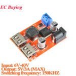 Régulateur Abaisseur USB ( Step-down ) DC-DC (Entrée 8V-35V ➝ Sortie 5V USB / 8A)  Modèle 4 /2 Ports USB – Image 2