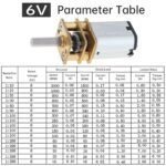 Micro moteur à engrenages N20 avec boîte de vitesses en métal 3V, 6V, 12V,   / 30.. TO ..1000  tr/min – Image 6