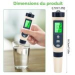 PH-Mètre de précision Testeur 5 en 1 pH / TDS / EC / Salinité / Température – Image 3