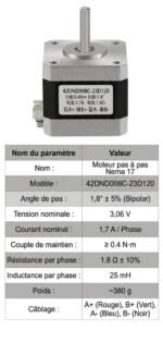 Moteurs Pas à Pas NEMA 17 (0,3 Nm à 0,7 Nm) 🔷 Précision et Robustesse – Image 9