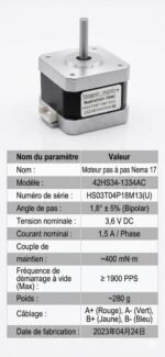 Moteurs Pas à Pas NEMA 17 (0,3 Nm à 0,7 Nm) 🔷 Précision et Robustesse – Image 12