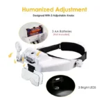loupe de casque à LED MG-82000M (3 LED +3AAA BATTERY) – Image 2